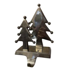 Porte-chaussettes de Noël en métal argenté classique, très vendu, décoration de cheminée, porte-chaussettes festif, accessoire de décoration pour la maison - Product Image 2