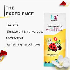 Huile capillaire à l'hibiscus avec Brahmi, Bhringraj, huile d'oignon, vitamine E, à utiliser pour la croissance des cheveux - Product Image 3