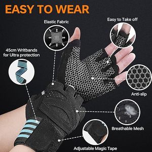 Gants de musculation demi-doigts pour la gym, la musculation et l'entraînement physique – Vente en gros directe usine - Product Image 2