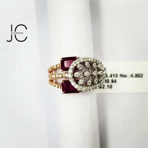 Elegant Ladies' Rose Gold Lab Grown Diamond <b>Rings</b> Stylish Design With IGI Certified <b>Man</b>-Made Diamonds - Product Image 1