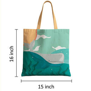 Handmade Portable Ocean Theme Tote <b>Bag</b> with Zippered Closure Customizable Logo Made <b>Straw</b> Polyester Lining for Summer Spring Use - Product Image 6