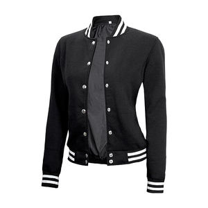 Col à capuche coupe-vent Varsity Bomber Logo personnalisé courte longueur fermeture éclair florale automne hiver utilisation cuir - Product Image 2