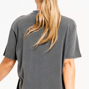 Suministro del fabricante Unisex 100% algodón 220g hombro caído camiseta de gran tamaño estampado personalizado ropa de verano transpirable para hombres y mujeres - Product Image 5