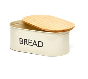 High Quality Premium Metal Bread <b>Box</b> with Wooden Lid for Kitchen Storage and <b>Present</b> Usage - Product Image 1