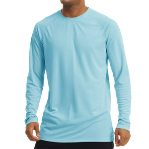 เสื้อยืดแขนยาวระบายอากาศได้ดีเสื้อยืดโพลีเอสเตอร์สำหรับผู้ชายเสื้อตกปลาแบบกำหนดเองโลโก้ป้องกันแสงแดดแห้งเร็ว - Product Image 1