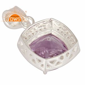 Meilleure vente de pendentif en argent sterling avec topaze blanche naturelle et améthyste fabricant de bijoux personnalisés - Product Image 3