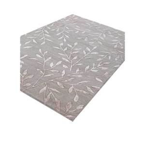 Alfombra Aurelia Tra-15055 de Lana y Viscosa, Tejida a Mano, con Diseño Floral de Diamantes en Gris y Negro, Rectangular, de Pared a Pared, para Hogar y Auto - Product Image 2