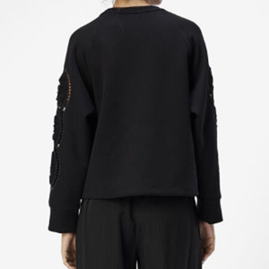 Sweat-shirt à manches longues et col rond pour femmes avec broderie au crochet, sweat-shirt pour femmes - Product Image 2