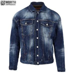 2025 Stylish Winter Washed Outwear <b>Denim</b> Jeans <b>Jacket</b> 100% Cotton Regular Fitted <b>Long</b> Sleeves Mens Front Customizable Breathable - Product Image 1