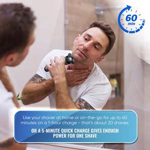 Afeitadora Eléctrica Recargable para Hombre, Uso en Seco y Húmedo, con Recortador Extraíble, Estuche de Viaje, Impermeable IPX7, Inalámbrica, Mini Afeitadora para Rostro - Product Image 5