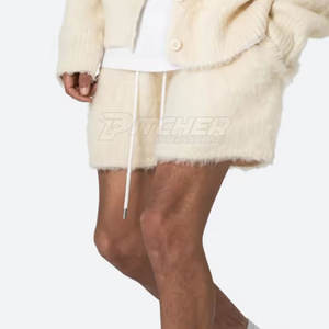 Shorts en laine pour hommes de qualité supérieure, couleur unie, taille mi-haute, toucher doux, respirant, écologique, léger, pour tenues décontractées - Product Image 3