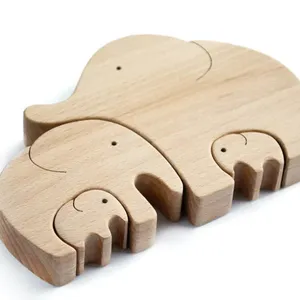 热销产品木制大象拼图儿童益智玩具拼图儿童玩具，越南制造