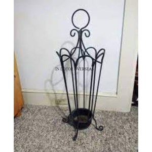 Premier fil métallique de qualité couleur noire enduit de poudre Look attrayant Unique fantaisie Designer porte-parapluie de l'Inde au meilleur prix - Product Image 1