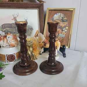 Solid <b>Wooden</b> High-quality Embossing Printed <b>Candlestick</b> <b>Holder</b> Decorative Stand for Home Table Living Room Decor - Product Image 1