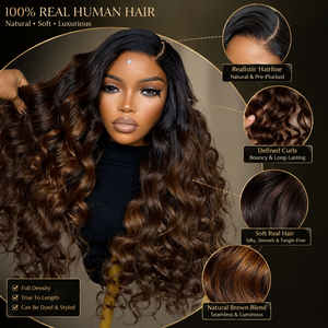 <span class=keywords><strong>Parrucche</strong></span> Frontali in Pizzo HD 13*6 Senza Colla 2T con Capelli Umani Vietnamiti Ombre Marrone Ondulati Profondi <span class=keywords><strong>per</strong></span> <span class=keywords><strong>Donne</strong></span>, Biondo Cenere 13*4 Lisci come un Bastoncino - Product Image 4