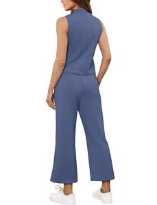 Coton Polyester vintage lavé uni Fabricants outdoor essentiel Pullover basics Polaire coton mélangé 2 pièces ensemble femmes - Product Image 6