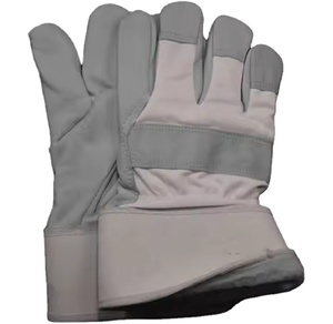 Premium Quality Heavy Duty Cowhide Grain Leather Work Gloves Fluorescent Rubberized Cuff Safety Rigger <b>Fur</b> Smooth Flexible - Product Image 6