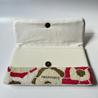 Sac composite fait main perlé, motif léopard complexe, perles brillantes, fermeture éclair, lot de 3 pour mariages, fêtes et occasions spéciales