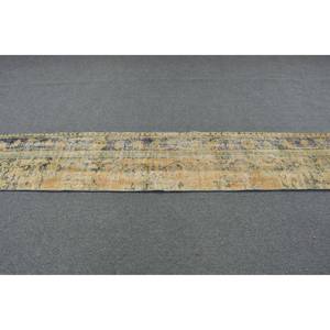 Alfombra turca Vintage de 16 'X 8,3', área grande clásica, diseño de retazos amarillo y azul, látex de lana para adolescentes, clásica para habitación de pasillo - Product Image 3