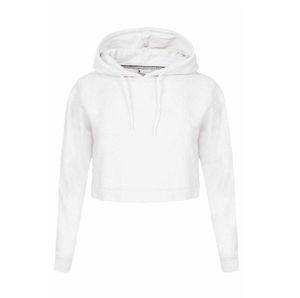 Sweat à capuche court pour femme en molleton de coton confortable de haute qualité, 100% coton respirant pour l'automne avec décoration de badge - Product Image 6