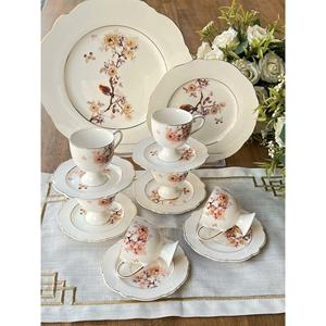 Tazza di caffè turco fiori uccello 12 pezzi per 6 persone