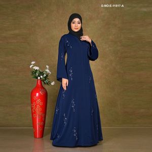 Abaya à broderies dispersées, tissu Nida de qualité supérieure |   Vêtement long élégant - Product Image 1