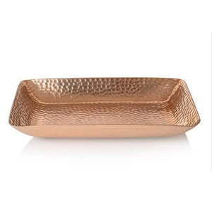 Décor de table Forme ronde Plateau de service en aluminium pour table à manger Maison et cuisine Couleur argent Fini avec poignée Noël - Product Image 6