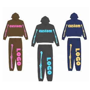 400 Gsm Conjuntos de chándales desgastados Custom Vintage Stacked Sweatsuits Flare Acid Wash Sweat Suits Pantalones de chándal y Sudadera con capucha Set Hombres - Product Image 5