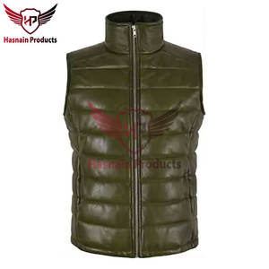 Gilet bouffant en cuir de style motard de qualité supérieure personnalisable pour hommes, vêtements d'extérieur respirants de haute qualité pour une utilisation décontractée en hiver - Product Image 4