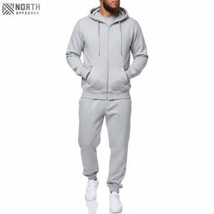 Conjunto Deportivo de Dos Piezas para Hombre, con Capucha, Informal, para Gimnasio, Fitness, Entrenamiento, de Felpa Técnica, Estilo Francés, Talla Grande, con Logotipo - Product Image 3