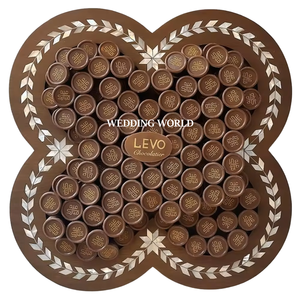 Vaisselle de forme ronde dessus de table plateau de chocolat de concepteur fait à la main vente chaude articles de mariage en gros nouveau plateau de chocolat de luxe - Product Image 6