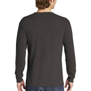 Vente en gros personnalisée T-shirts à manches longues pour hommes unis avec impression de logo en coton vierge Flecce grande taille - Product Image 6