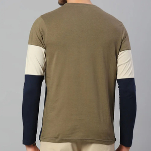 Última moda hombres Ringer manga larga Camiseta cuello redondo venta al por mayor OEM Casual 100% algodón exportación calidad orientada logotipo personalizado - Product Image 4