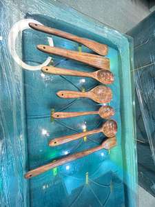 7-Piece Luxury Comfort-Grip <b>Wooden</b> Serving <b>Spoons</b> for <b>Cooking</b> Soft Utensils Parties & Everyday Use - Product Image 3