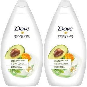 Dove Nourishing Secrets Invigorating Ritual Body Wash, Avocado Oil & Calendula Extract, 16.9 Ounce / 500 Ml, Pack of 2