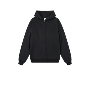 เสื้อแจ็กเก็ต445gsm สำหรับผู้ชายมีฮู้ดและเสื้อสเวตเตอร์แบบรูดซิปรูดแนวสตรีทผ้าคอตตอนขนาดพิเศษมีซิป - Product Image 2