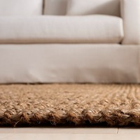 Tapis tissé à la main en sisal de jute tapis en fibre naturelle de couleur unie revêtement de sol minimaliste durable écologique pour le salon