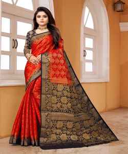 Banarasi Silk Jacquard <b>Saree</b> <b>Blouse</b> Women's Party Festival Wear Soft Cotton Silk Modern Design Evergreen Season Stock Wholesale - Product Image 2