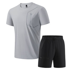 Ensemble de t-shirts à col rond pour hommes et shorts confortables, ensemble de shorts en gros, ensembles de survêtements, impression de logo personnalisée, broderie pour hommes - Product Image 4