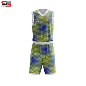 เครื่องแบบบาสเก็ตบอลพิมพ์ลายส้มสีน้ำเงินแบบกลับด้านได้ตามต้องการ - Product Image 3