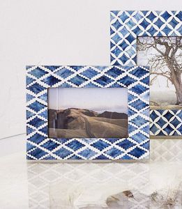 Luxury Handmade Blue White Resin Inlay Picture <b>Frame</b> Decorative Bone Style for Home Office for Tabletop Decorative Photo Display - Product Image 2