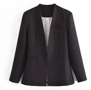 Chaqueta con logotipo personalizado para mujer, abrigo ajustado, traje de oficina Formal, chaqueta de manga larga, ropa de trabajo elegante, prendas de vestir exteriores para negocios e informales - Product Image 3