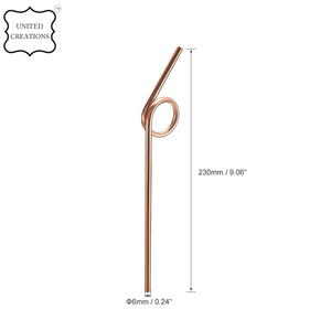 Pure Copper <b>Drinking</b> <b>Straw</b> Reusable Gold Color <b>Drinking</b> <b>Straw</b> <b>for</b> Healthy Living Pure Copper <b>Drinking</b> <b>Straw</b> <b>for</b> Healthy Living - Product Image 2