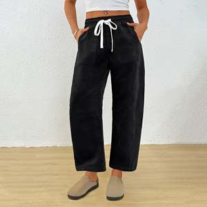 Baggy <b>Straight</b> <b>Leg</b> <b>Cargo</b> Trousers for <b>Women</b> Mid Waist Comfortable Casual Soft Fabric <b>Pants</b> - Product Image 5
