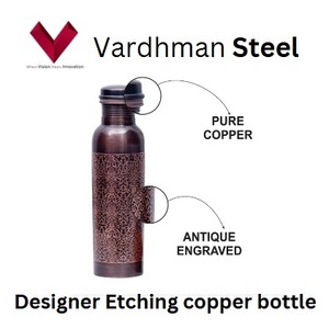 Suministro directo de fábrica de botella de cobre de grabado de diseñador 1 L, experimente la elegancia con nuestra botella de cobre de grabado de diseñador - Product Image 5