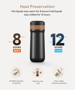 Bouteille isotherme portable de luxe en acier inoxydable de 320 ml, cafetière à piston <span class=keywords><strong>thermos</strong></span> <span class=keywords><strong>avec</strong></span> <span class=keywords><strong>filtre</strong></span> unique pour voyage - Product Image 5