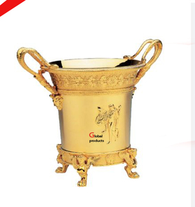 Nouveau refroidisseur de vin en acier inoxydable en métal fini doré à l'aspect martelé pour restaurant et bar d'hôtel - Product Image 5