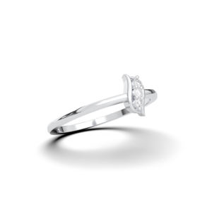 Juego de puntas de corte de diamante cultivado en laboratorio de 0,04 quilates, anillo de banda minimalista/elegante hecho en oro sólido de 10K, 14K, 18K, a la moda - Product Image 4