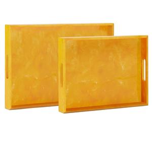 Ensemble de deux plateaux à chocolat rectangulaires en résine faits à la main, design moderne, vente chaude, plateau à chocolat de mariage - Product Image 2