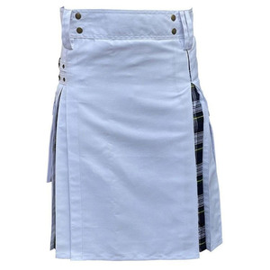 Kilt écossais blanc hybride pour homme, plissé, style Wallace, tartan, mode moderne, utilitaire, 2026 - Product Image 2